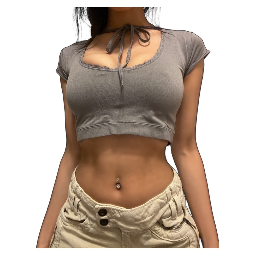 Gray Women's Crop Top